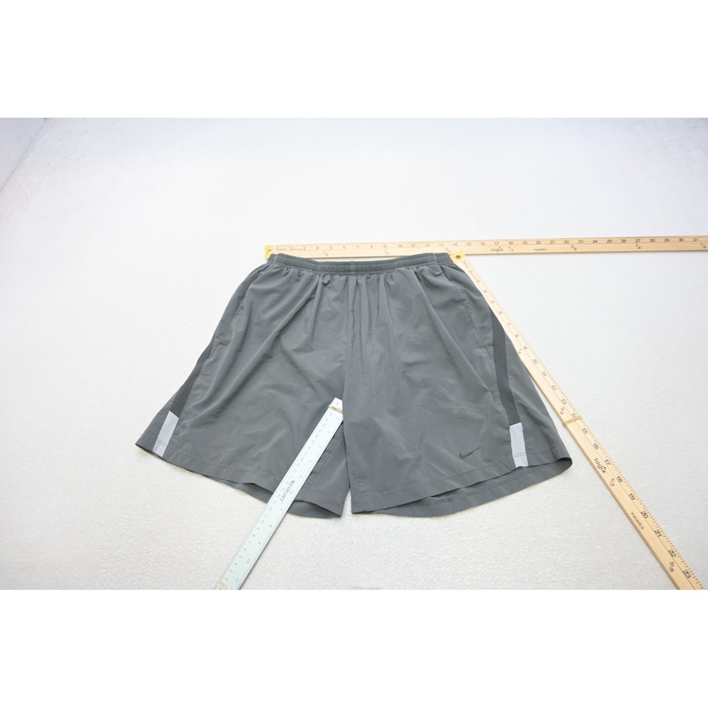 Nike Running Shorts Lined Mens Large Grey Dri-FIT Pockets Athletic Gym Excellent